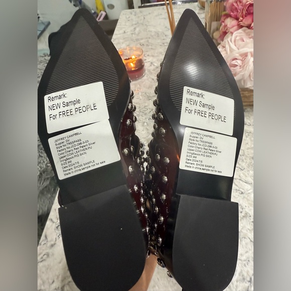 Jeffrey Campbell Trespass Cherry Red Cut Out Point Toe Low Buckle Ankle Booties - Picture 4 of 5